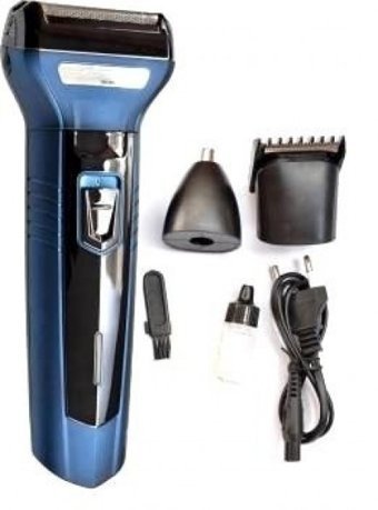 Geemy GM-566 Saç Ense Kulak ve Burun 3 Başlıklı Çok Amaçlı Sinekkaydı Kuru Kablosuz Tıraş Makinesi