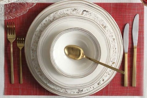 Porland Bohem 60 Parça 12 Kişilik Desenli Porselen Yuvarlak Yemek Takımı