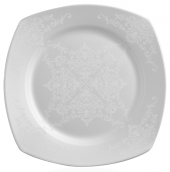 Korkmaz Mona Collection A8123 60 Parça 12 Kişilik Desenli New Bone Kare Yemek Takımı