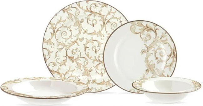English Home Royal Blend 24 Parça 6 Kişilik Desenli Porselen Yuvarlak Yemek Takımı