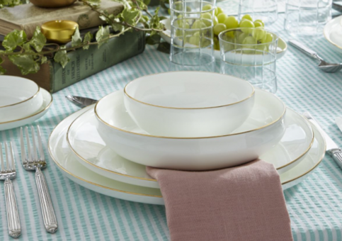 Koleksiyon Sufi 132 Parça 12 Kişilik Desenli Bone China Yuvarlak Yemek Takımı