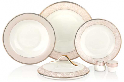 Korkmaz Bone A8295 58 Parça 12 Kişilik Desenli Porselen Yuvarlak Yemek Takımı