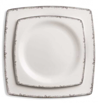 Korkmaz Bone Selection A8424 60 Parça 12 Kişilik Desenli Bone Kare Yemek Takımı