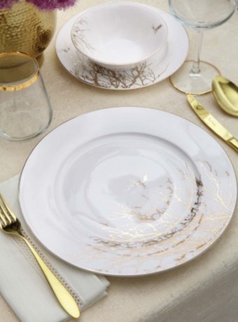 Pierre Cardin Petrina 60 Parça 12 Kişilik Desenli Bone China Yuvarlak Yemek Takımı
