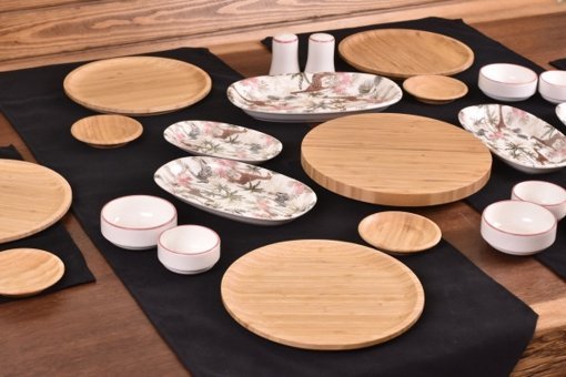 Bambum Savana 44 Parça 6 Kişilik Desenli Porselen Yuvarlak Yemek Takımı