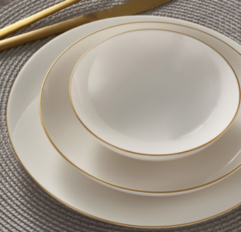 Güral Porselen Camelia Gold 12 Parça 4 Kişilik Desenli Porselen Yuvarlak Yemek Takımı