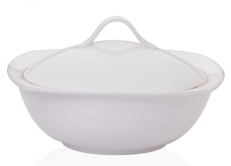 Korkmaz Mona Collection A8124 60 Parça 12 Kişilik Desenli New Bone Kare Yemek Takımı