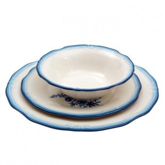 Jumbo Vintage 12 Parça 4 Kişilik Desenli Porselen Yuvarlak Yemek Takımı