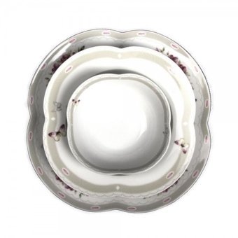 Aryıldız Orient Spring 24 Parça 6 Kişilik Desenli Porselen Yuvarlak Yemek Takımı