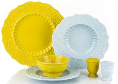 Porio Dolamite AHD-1402 - 26 24 Parça 6 Kişilik Desenli Yuvarlak Yemek Takımı