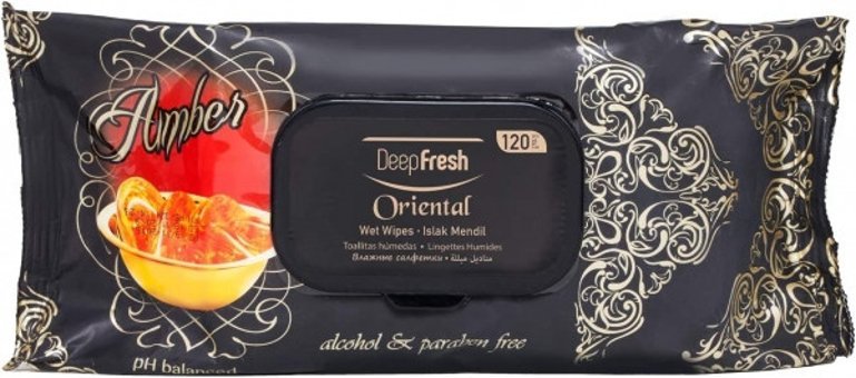 Deep Fresh Oriental Amber Kokulu Antibakteriyel 120 Yaprak Islak Mendil