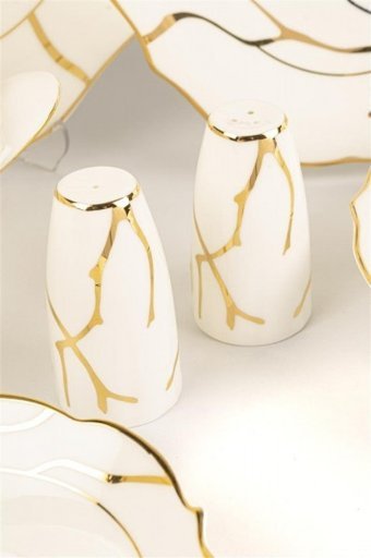 Mikasa Moor Harmony Gold 74 Parça 12 Kişilik Desenli Porselen Yuvarlak Yemek Takımı