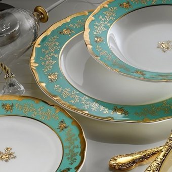 Aryıldız AR 60022 83 Parça 12 Kişilik Desenli Bone China Yuvarlak Yemek Takımı