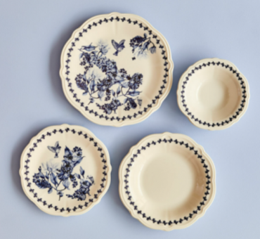 Bella Maison Vanessa 24 Parça 6 Kişilik Desenli Stoneware Yuvarlak Yemek Takımı