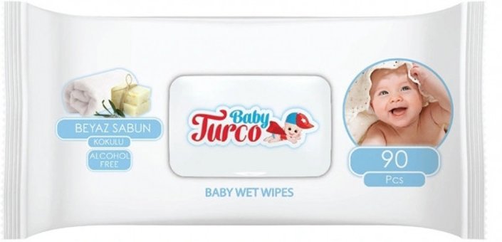 Baby Turco Beyaz Sabun Kokulu Antibakteriyel 90 Yaprak Islak Mendil