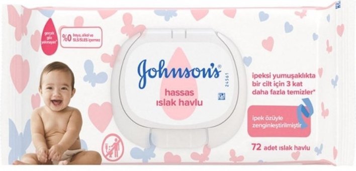 Johnsons Baby Hassas Antibakteriyel 72 Yaprak Islak Mendil