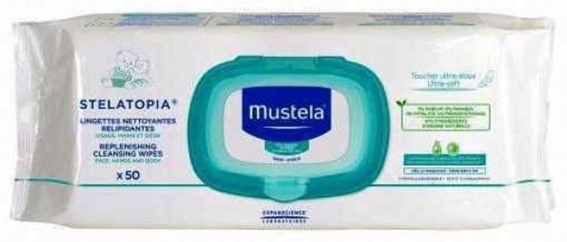 Mustela Stelatopia Yenidoğan Antibakteriyel 50 Yaprak Islak Mendil