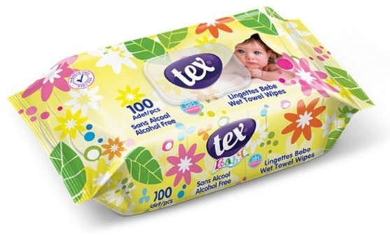 Tex Baby Sarı Antibakteriyel 10 Yaprak0 Yaprak Islak Mendil
