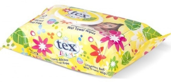Tex Baby Sarı Antibakteriyel 10 Yaprak0 Yaprak Islak Mendil