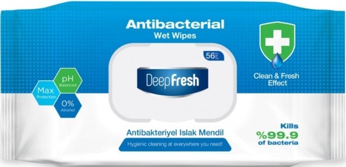 Deep Fresh Antibakteriyel Antibakteriyel 56 Yaprak Islak Mendil