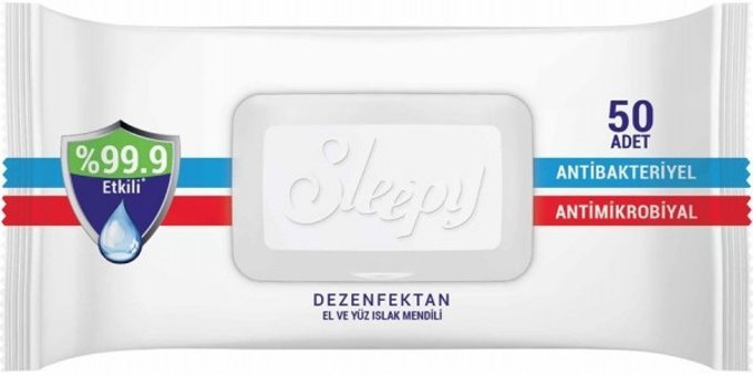 Sleepy Antibakteriyel Dezenfektan Antibakteriyel 50 Yaprak Islak Mendil