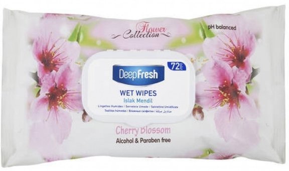 Deep Fresh Flower Collection Kiraz Çiçeği Kokulu Antibakteriyel 72 Yaprak Islak Mendil