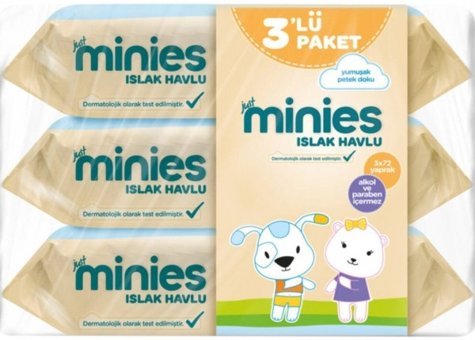 Minies Antibakteriyel 72 Yaprak Islak Mendil