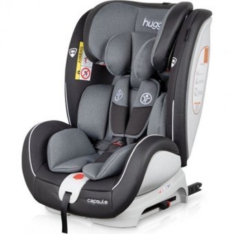 Huggy Capsule Rotate 360 Emniyet Kemeri-Isofix 360 Derece Dönen Yatabilen Yükseklik Ayarlı Sürüş Yönü Oto Koltuğu Gri