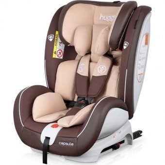 Huggy Capsule Rotate 360 Emniyet Kemeri-Isofix 360 Derece Dönen Yatabilen Yükseklik Ayarlı Sürüş Yönü Oto Koltuğu Kahverengi