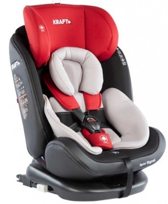 Kraft Spin Signal Isofix 360 Derece Dönen Yatabilen Yükseklik Ayarlı Sürüş Yönü Oto Koltuğu Kırmızı