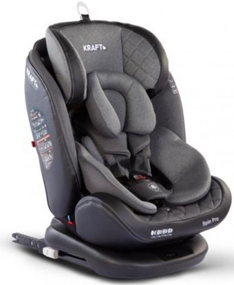 Kraft Spin Pro Isofix 360 Derece Dönen Yatabilen Yükseklik Ayarlı Sürüş Yönü Oto Koltuğu Gri