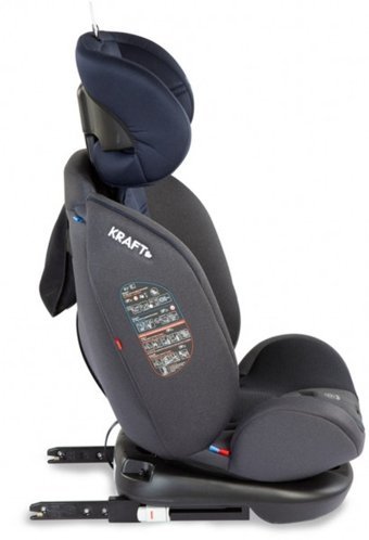Kraft Safe Spin Isofix 360 Derece Dönen Yatabilen Yükseklik Ayarlı Sürüş Yönü Oto Koltuğu Lacivert