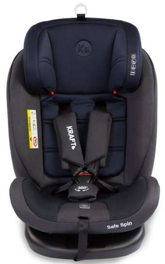 Kraft Safe Spin Isofix 360 Derece Dönen Yatabilen Yükseklik Ayarlı Sürüş Yönü Oto Koltuğu Lacivert