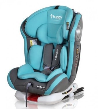 Huggy Armor Rotate Emniyet Kemeri-Isofix 360 Derece Dönen Yatabilen Yükseklik Ayarlı Sürüş Yönü Oto Koltuğu Turkuaz