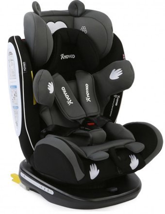 Yoyko Monkey Emniyet Kemeri-Isofix-Latch 360 Derece Dönen Yatabilen Yükseklik Ayarlı Sürüş Yönü Oto Koltuğu Siyah