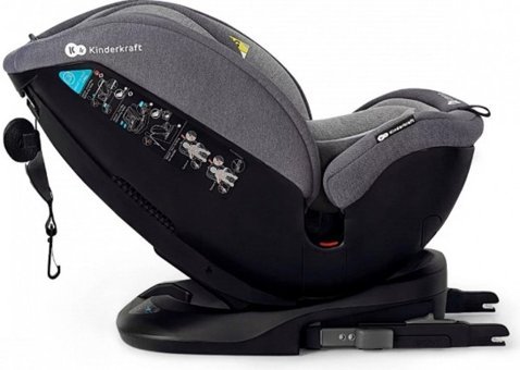 Kinderkraft Xpedition Isofix 360 Derece Dönen Yatabilen Yükseklik Ayarlı Sürüş Yönü Oto Koltuğu Gri