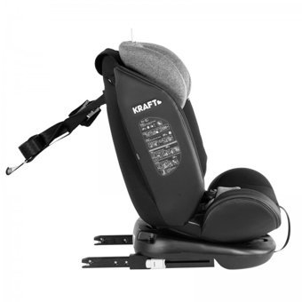 Kraft Spin Signal Isofix 360 Derece Dönen Yatabilen Yükseklik Ayarlı Sürüş Yönü Oto Koltuğu Gri