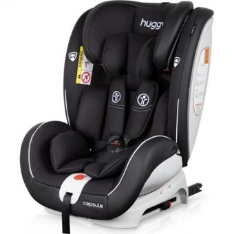 Huggy Capsule Rotate 360 Emniyet Kemeri-Isofix 360 Derece Dönen Yatabilen Yükseklik Ayarlı Sürüş Yönü Oto Koltuğu Siyah