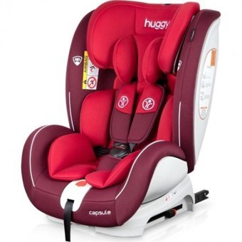 Huggy Capsule Rotate 360 Emniyet Kemeri-Isofix 360 Derece Dönen Yatabilen Yükseklik Ayarlı Sürüş Yönü Oto Koltuğu Kırmızı