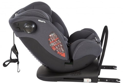 Kraft Neptune Emniyet Kemeri-Isofix 360 Derece Dönen Yatabilen Yükseklik Ayarlı Sürüş Yönü Oto Koltuğu Siyah