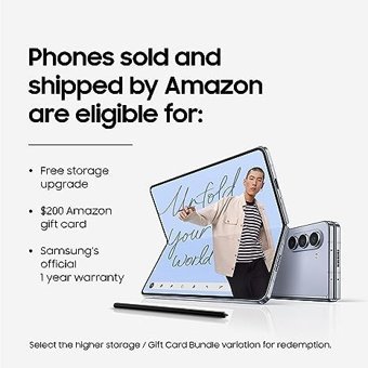 Samsung Galaxy Z Fold5 1 TB Hafıza 12 GB Ram 7.6 inç 50 MP Katlanabilir Çift Hatlı Dynamic AMOLED Ekran Android Akıllı Cep Telefonu Buz Mavisi