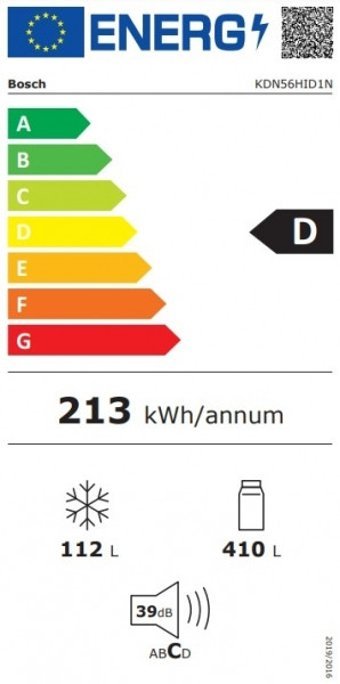 Bosch KDN56HID1N Çift Kapılı Statik D Enerji Sınıfı 522 lt Inox Üstten Donduruculu Solo Kombi Tipi Buzdolabı