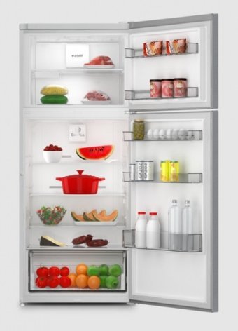 Arçelik 570431 MI Çift Kapılı Statik F Enerji Sınıfı 357 lt Inox Üstten Donduruculu Solo Kombi Tipi Buzdolabı