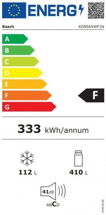 Bosch KDN56XWF1N Çift Kapılı Statik F Enerji Sınıfı 522 lt Üstten Donduruculu Solo Kombi Tipi Buzdolabı