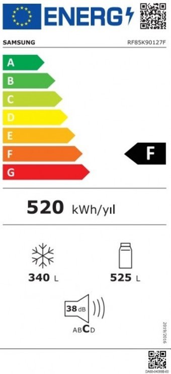 Samsung RF85K90127F 4 Kapılı Nofrost A++ Enerji Sınıfı 865 lt Modern Inox Alttan Donduruculu Solo Gardrop Buzdolabı