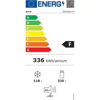 Bosch KDN55NLF1N Çift Kapılı Statik F Enerji Sınıfı 453 lt Inox Üstten Donduruculu Solo Kombi Tipi Buzdolabı