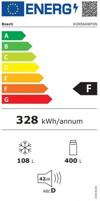 Bosch KGN56AWF0N Çift Kapılı Statik F Enerji Sınıfı 508 lt Alttan Donduruculu Solo Kombi Tipi Buzdolabı