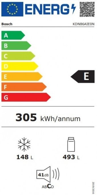 Bosch KDN86AIE0N Çift Kapılı Statik E Enerji Sınıfı 641 lt Inox Üstten Donduruculu Solo Kombi Tipi Buzdolabı