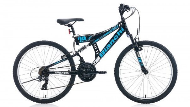 Bianchi Junior 24 Jant 21 Vites Çift Amortisörlü Mavi-Siyah Dağ Bisikleti