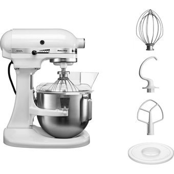KitchenAid Heavy Duty 5KPM5EOB 315 W Hamur Yoğurmalı Çırpıcılı Beyaz Standlı Mikser